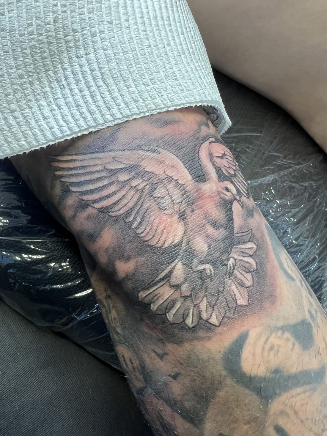 Tattoo: Black & grey realism — Dove