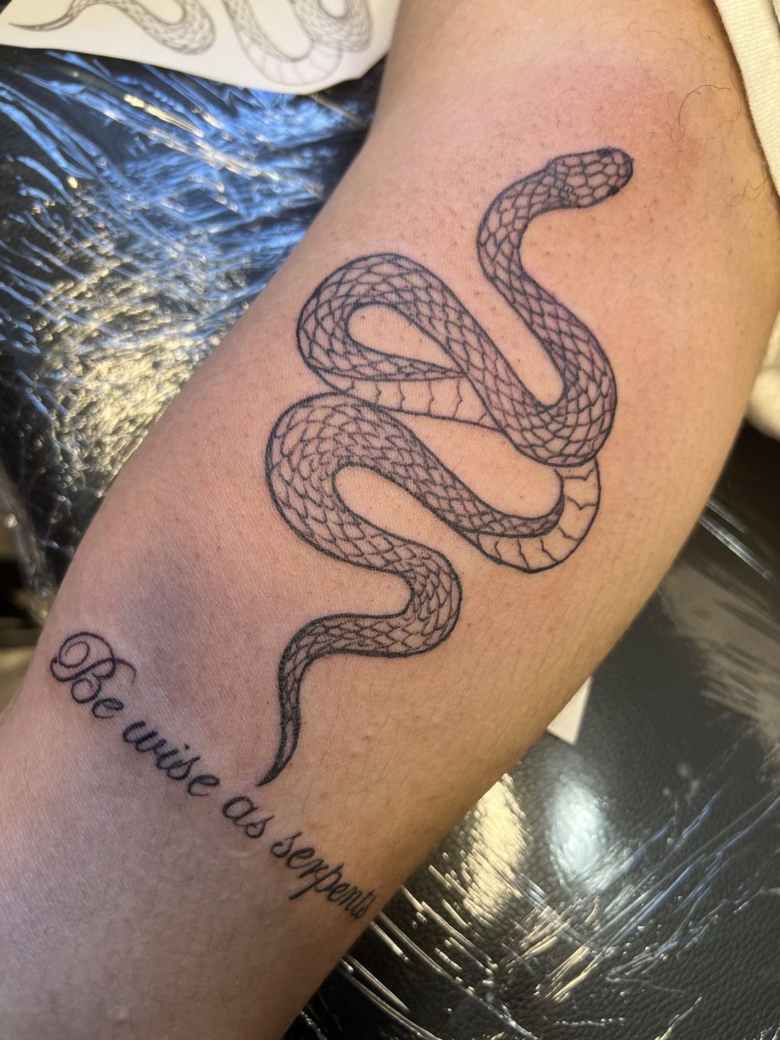 Tattoo: Lettering — “Be wise as serpents”
