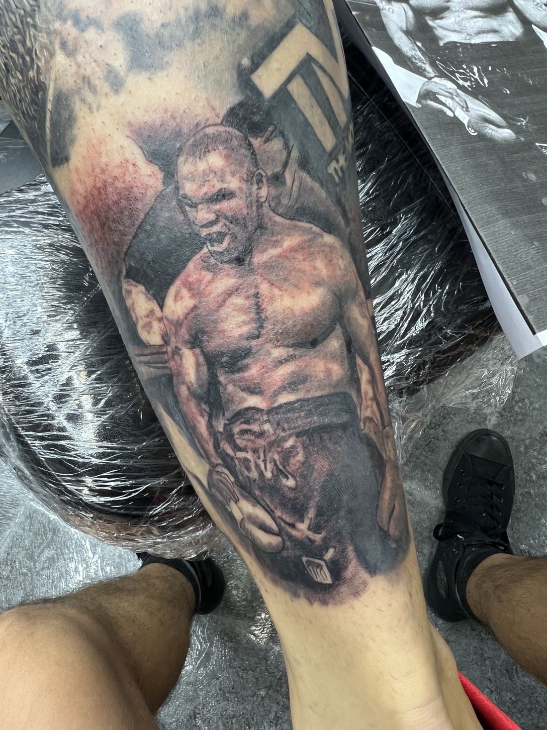Tattoo: Black & grey — Mike Tyson portrait