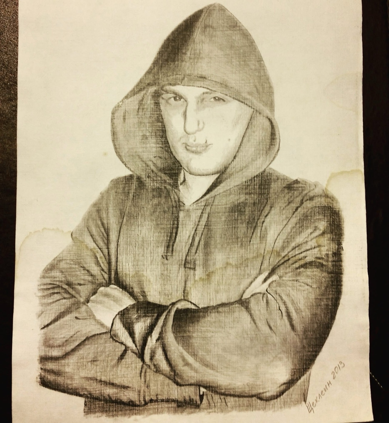 Pencil portrait drawing of a young man from 2013